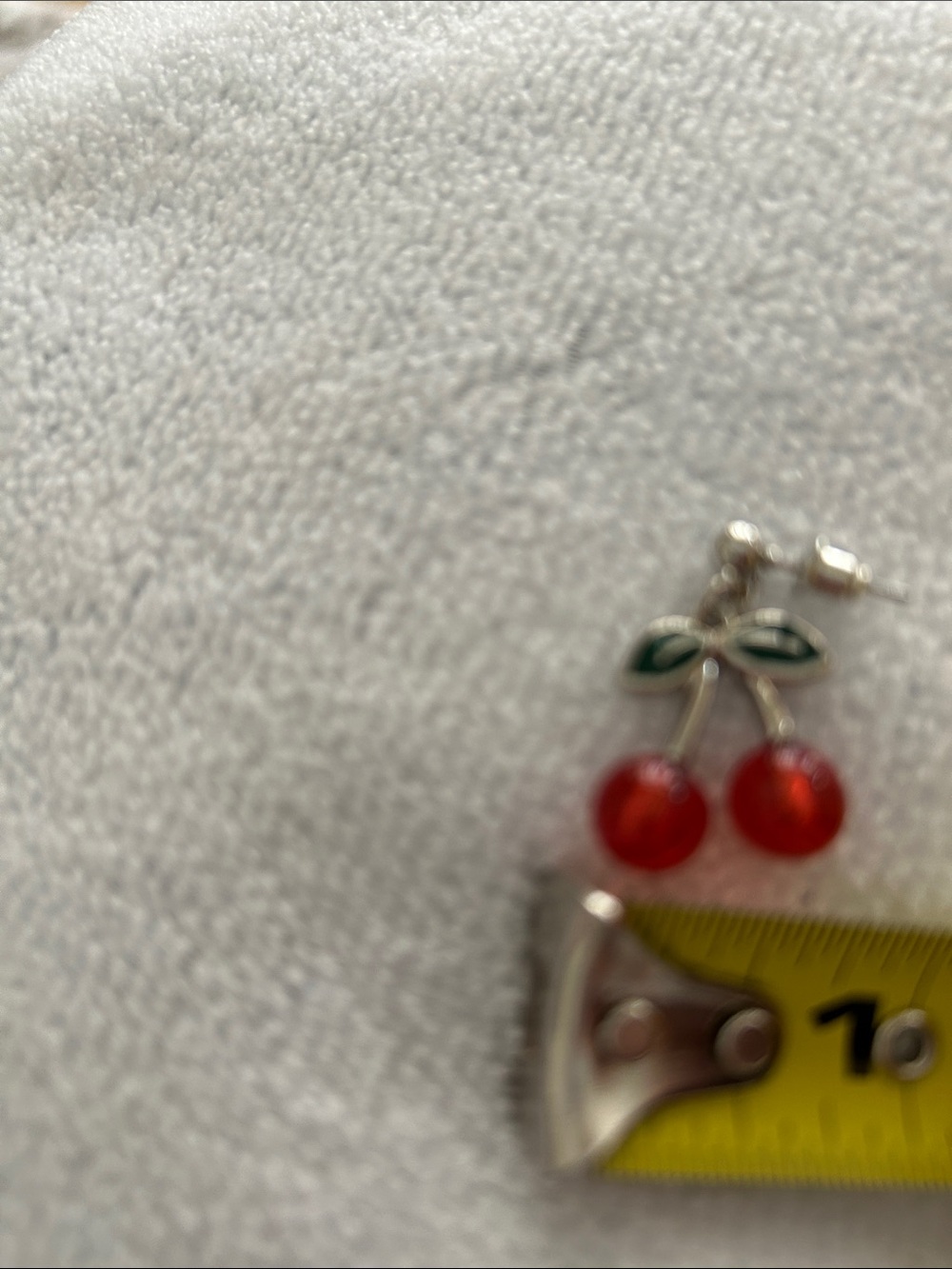 Cherry Drop Dangle Earrings - Red and Green AND strawberry Drop Earrings. - Picture 5 of 8